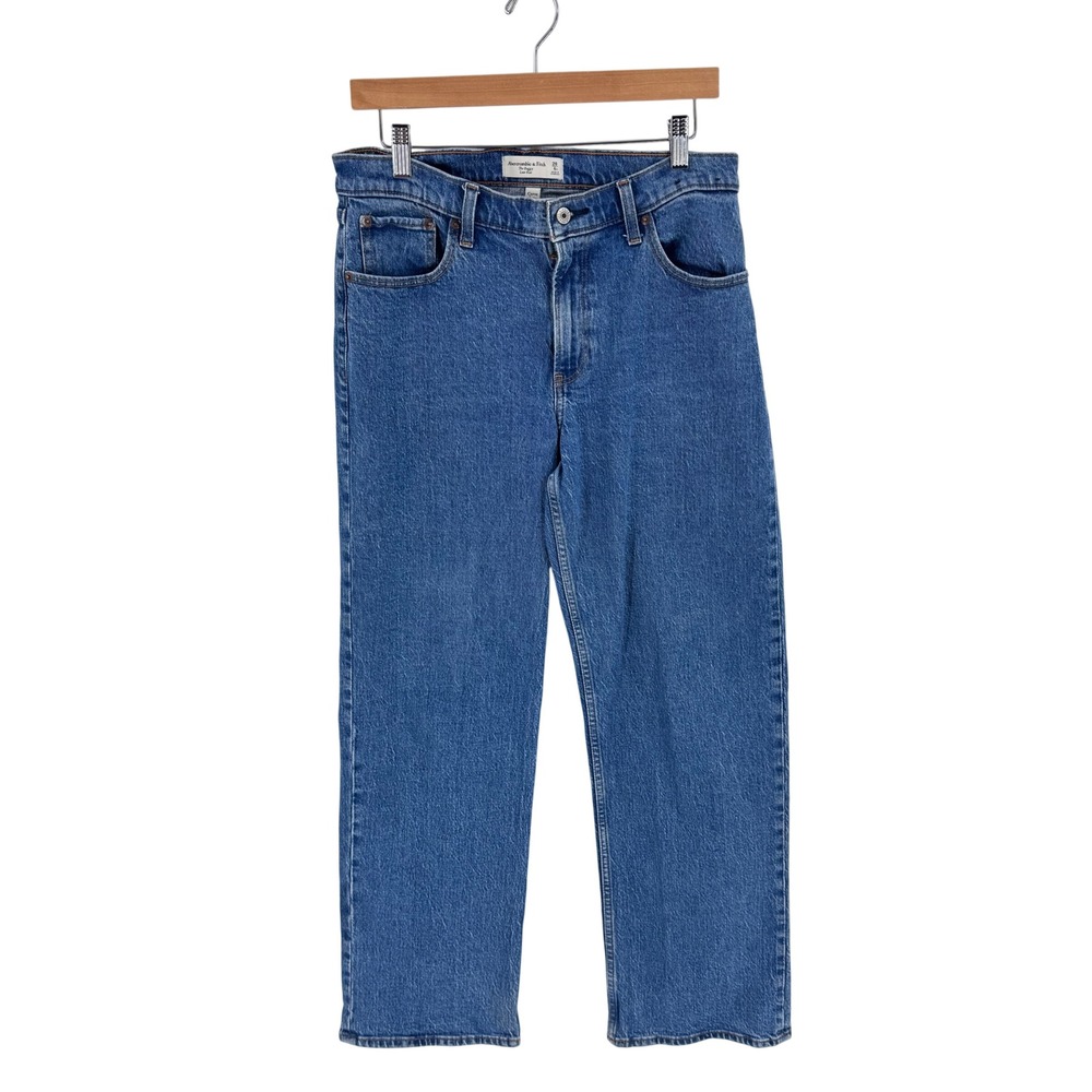 Abercrombie & Fitch The Baggy Low Rise Jeans Blue 6R Curve Love Denim Relaxed